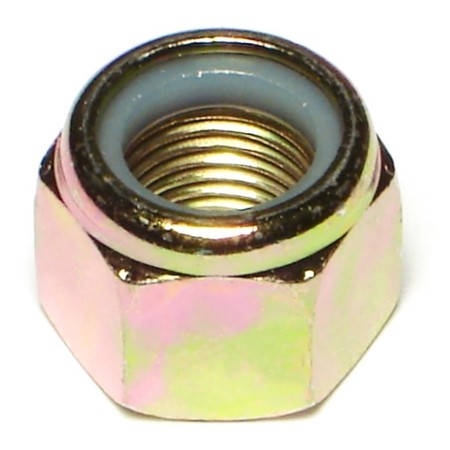 MIDWEST FASTENER Nylon Insert Lock Nut, 1/2"-20, Steel, Grade 8, Yellow Zinc, 25 PK 51870